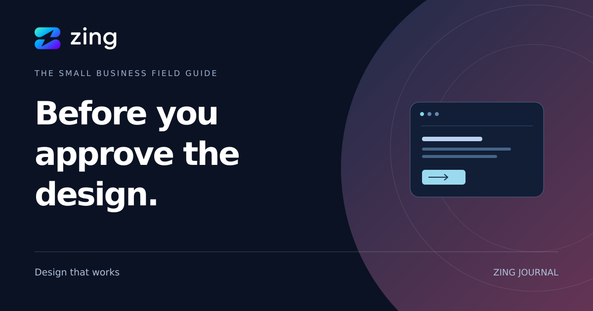 ZING Journal: How to evaluate a website design before you approve it